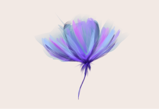 Pastel blue and pink flower