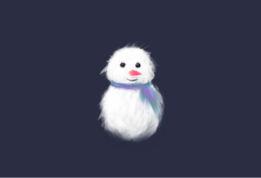 Cute snowman with a scarf