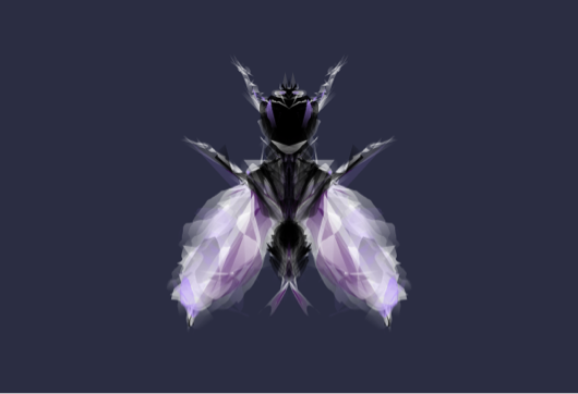 Dark fly with light purple wings