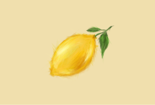 A lemon on light background