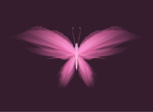 Pink butterfly on dark purple background